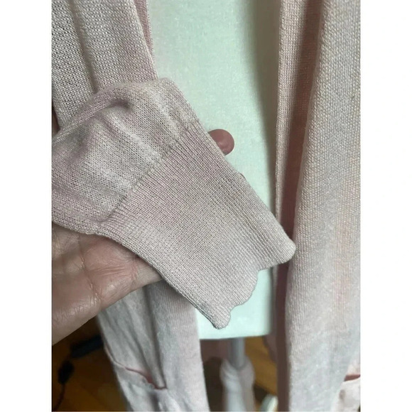 Halogen Blush Pink Lightweight Long Cardigan with Pockets | Small - Picture 5 of 7